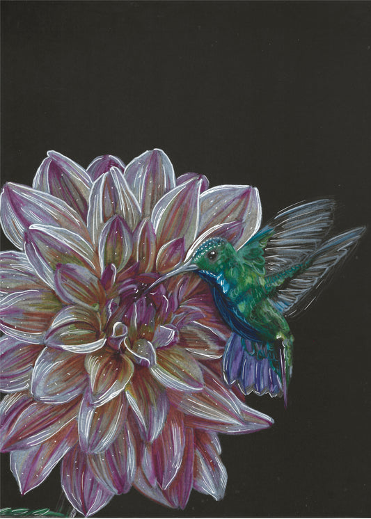 Hummingbird with Sunflower Original